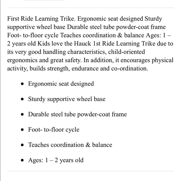 *BRAND NEW* FIRST RIDE LEARNING TRIKE - Picture 2 of 3